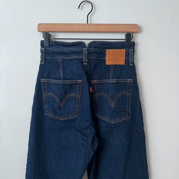 Levi's Tailored Ribcage Straight Leg Jeans Dark Wash Women's Size 27 - Picture 9 of 12